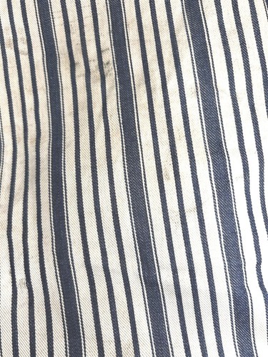 vintage ticking blue white used saved 2 pieces each 58x56 original early 1900s