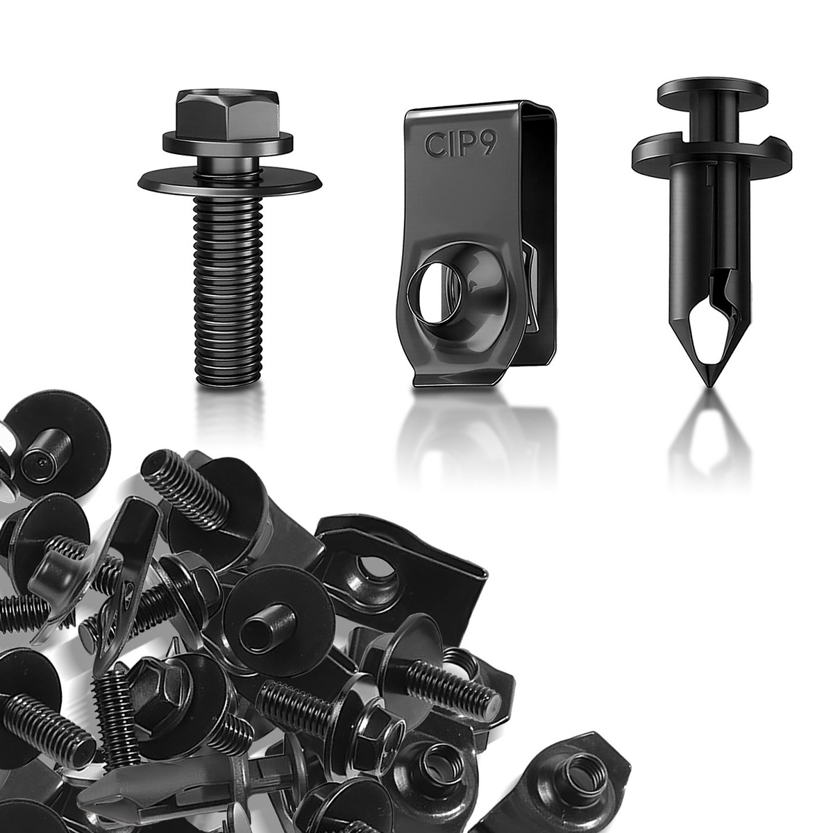 50pcs Automotive Body Bolts And U-Nut Clamp Kit, Metal