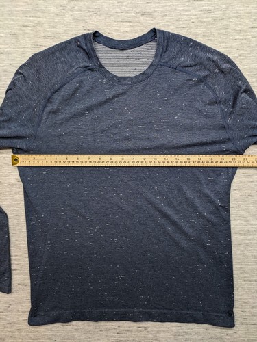 Camisa Lululemon Para Hombres Mediana Azul Jaspeado Live in Practice Performance Pullover - Imagen 3 de 9