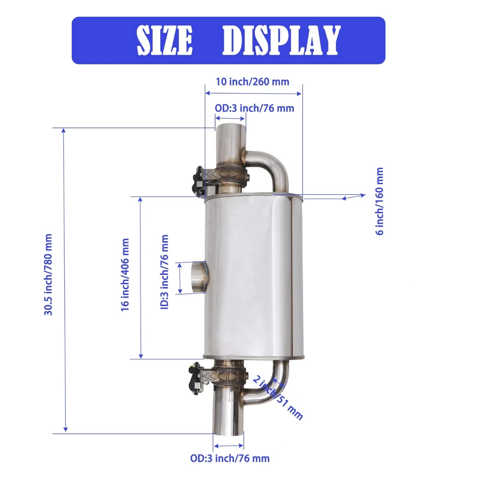 Electronic Valved Exhaust Muffler 3" T-Style w/ Dual Valves and Controller - Image 2 of 4