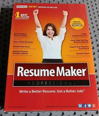Resume Maker Professional, New Version 20 Deluxe 