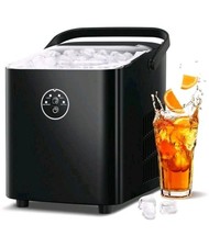 Countertop Ice Maker with Handle, 9 Bullet Ice Ready in 6 Mins, Self-Cleaning