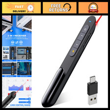 Wireless Presenter Remote Clicker with Red Pointer  Volume Control for PPT, Mac