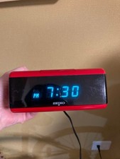 SEIKO Vintage 1980s Red Digital Alarm Clock Japan Made JUNK Untested