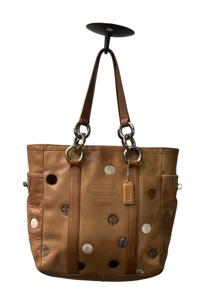 COACH Limited Edition 2005 Polka Dot All Leather Tote Handbag NºJ0673-#F09763 - Image 3 of 4