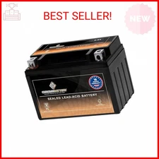 Chrome Battery YTX9-BS Maintenance Free Replacement Battery for ATV, Motorcycle,