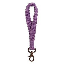 XGALBLA Soft Macrame Keychain Boho Handmade Wristlet Style 1- Deep Purple
