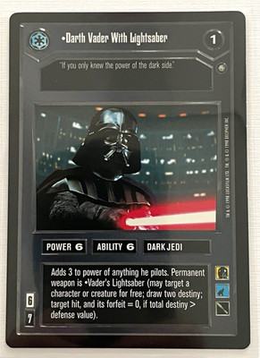 Star Wars CCG Trading Card Darth Vader With Lightsaber #1 English, NM