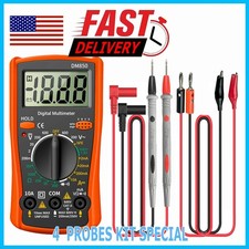 LCD Digital Multimeter Voltmeter Ammeter Ohmmeter Volt AC DC Tester Leads Meter