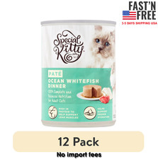 12 pack Special Kitty Ocean Whitefish Dinner Pate Wet Cat Food, 13 oz can