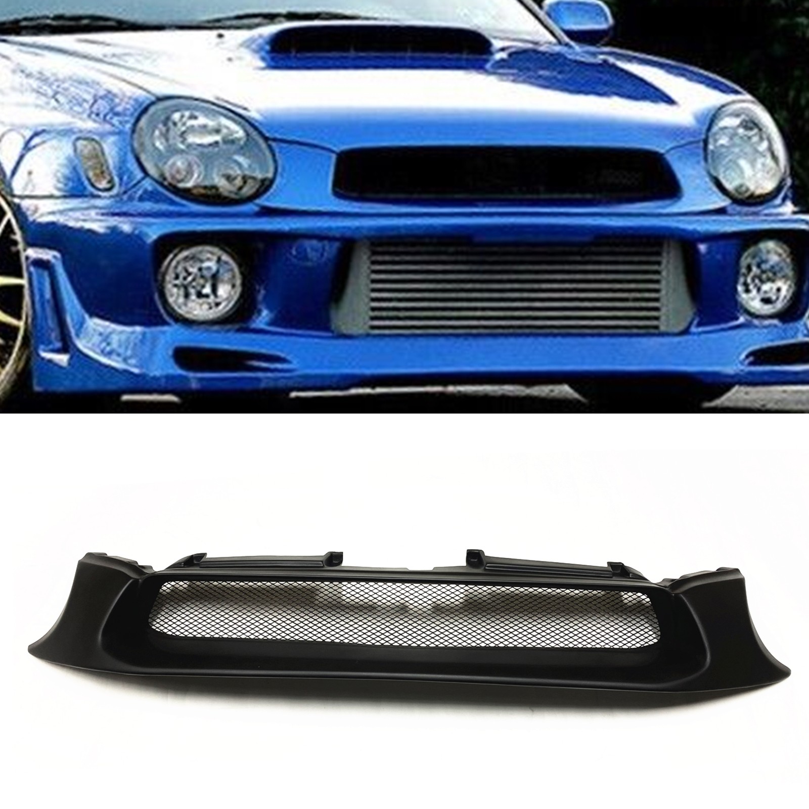 1x Front Bumper Grille Mesh For JDM Subaru Impreza 7th 2002-2003 Fiberglass