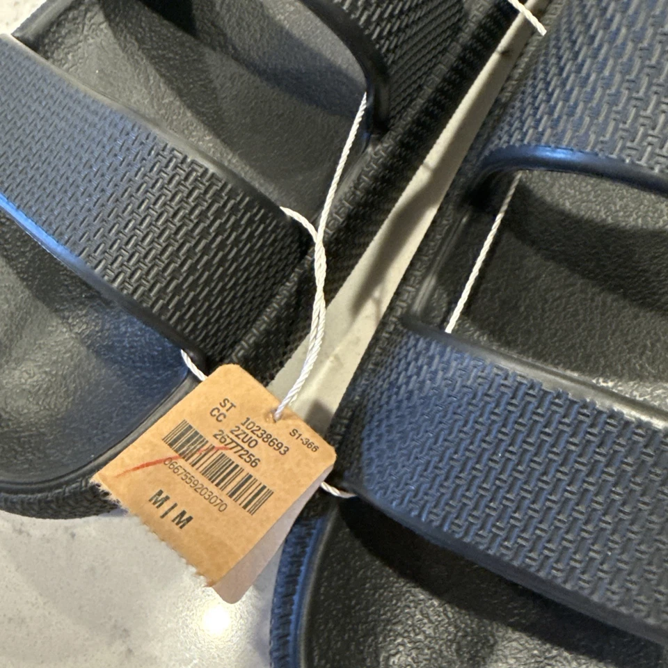 VICTORIA’S SECRET ROSA DOBLE CORREA ALMOHADA DIAPOSITIVAS TALLA 7/8 ~ NEGRO PURO Foto 2 de 4