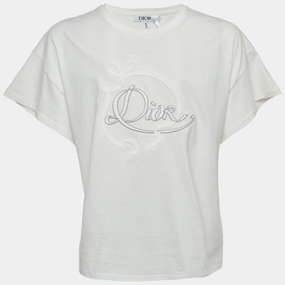 Dior kids Tシャツ Dior Kids White Embroidered Jersey TShirt 13Yrs | eBay