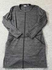 Athleta Sweater Dress Medium Heathered Gray Destiny Techie Pullover Pockets