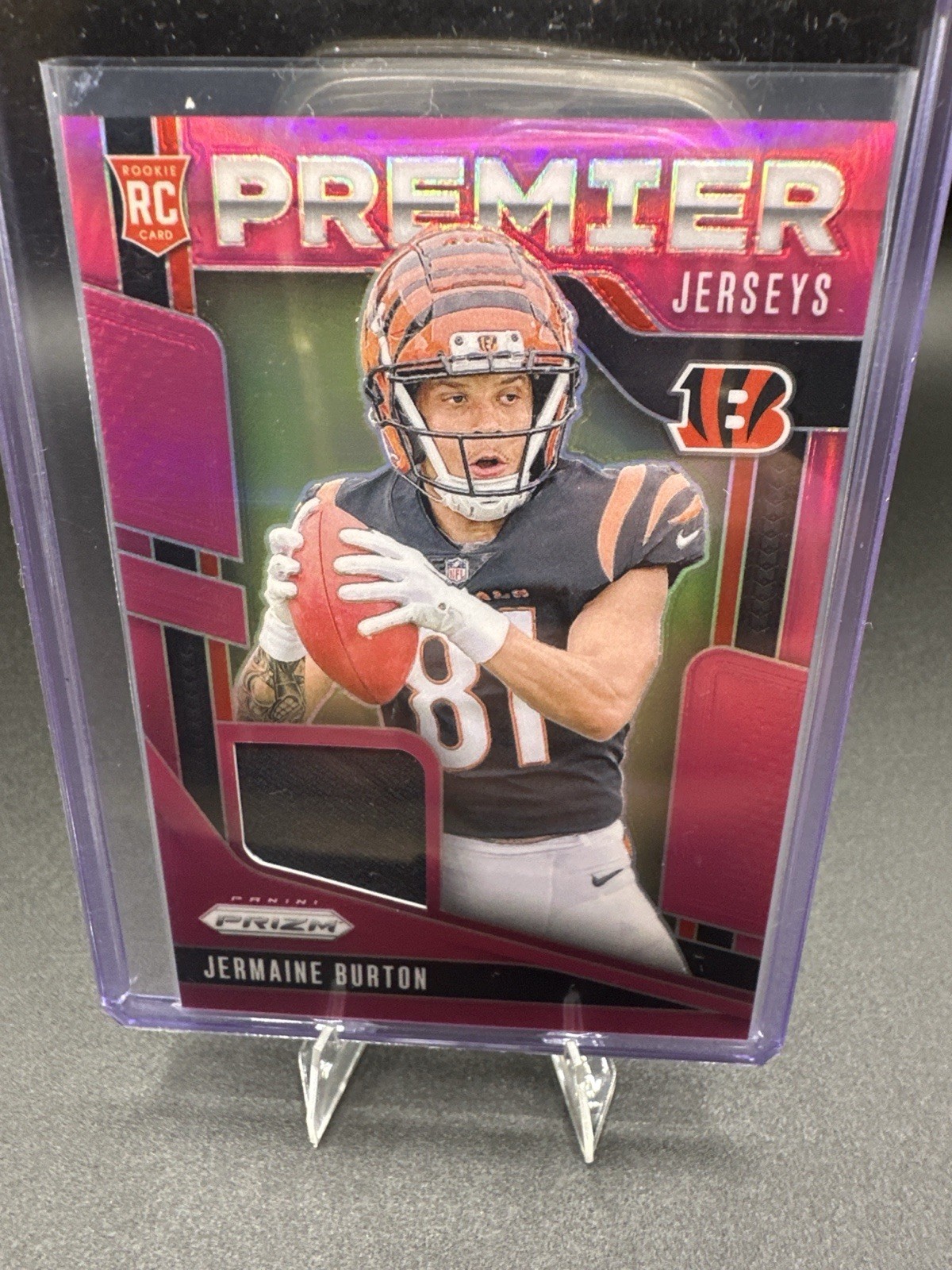 2024 Panini Prizm - Premier Jerseys Jermaine Burton #PJ-JBN Pink Prizm (MEM, RC)