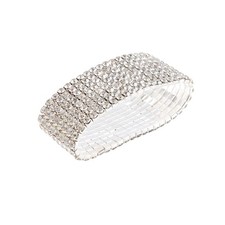 2X(Hochzeit Braut dehnbar 8 reihig Strass Armband Armreif 28mm O4S3)1586