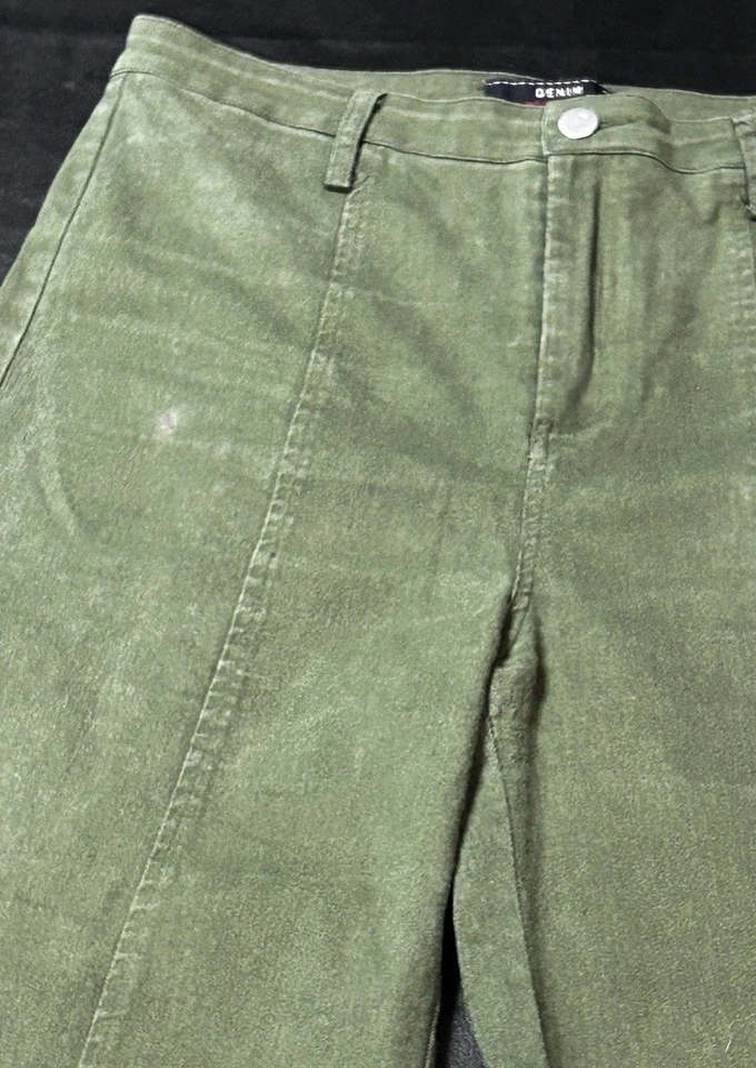 DENIM Flying Tomato Y2K High Rise Super Flare Pants Women’s Size L Olive Green - Image 4 of 4