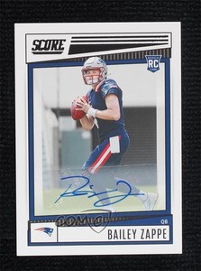 2022 Score Rookies Signatures Bailey Zappe #310 Rookie Auto RC