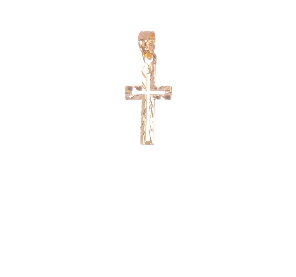 14K Yellow Gold Shiny-Cut Cross Pendant K8499 | eBay