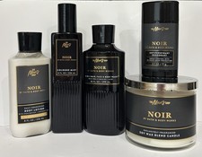 Bath  Body Works Men's Noir 5 Pc Gift Set Deo Cologne Mist Lotion Wash Candle