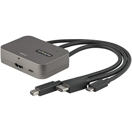 StarTech.com 3-in-1 Multiport to HDMI Adapter - 4K 60Hz USB-C, HDMI or Mini Disp