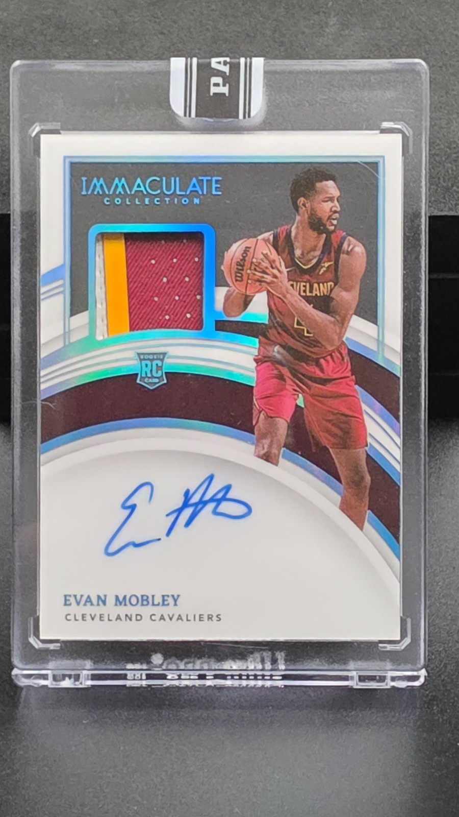 2021-22 EVAN MOBLEY IMMACULATE ROOKIE PATCH AUTOGRAPH ONE OF ONE BLACK BOX 2025  view 2