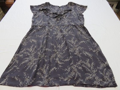 MONSOON ANTHRAZITGRAU & TEENY HUFEISEN MUSTER TUNIKA KURZ SOMMERKLEID UK 18