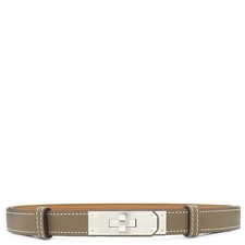HERMES Belt Kelly 18 Voile Epson GP Etoupe Greige Turnlock
