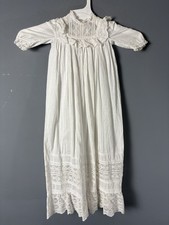Vintage Mid-Century Handmade Baby Christening/Baptismal Gown with Lace Trim