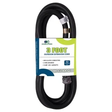 3FT Indoor Lightweight Extension Cord, 16/3 SJTW, Durable 3 Prong Cable, Garden