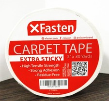 2in x 30yds  Double Sided, Extra Sticky, Residue-Free Carpet Tape for Area Rugs