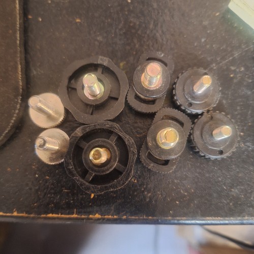 USED 8 CB OR HAM BLACK BRACKET MOUNT KNOBS COBRA,GALAXY,CONNEX,UNIDEN.