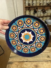 Vintage Tomado Holland buntes rundes Metall Serviertablett - Retro!