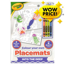 Crayola Under The Sea Colouring Placemat Set With Crayons Kids 3+