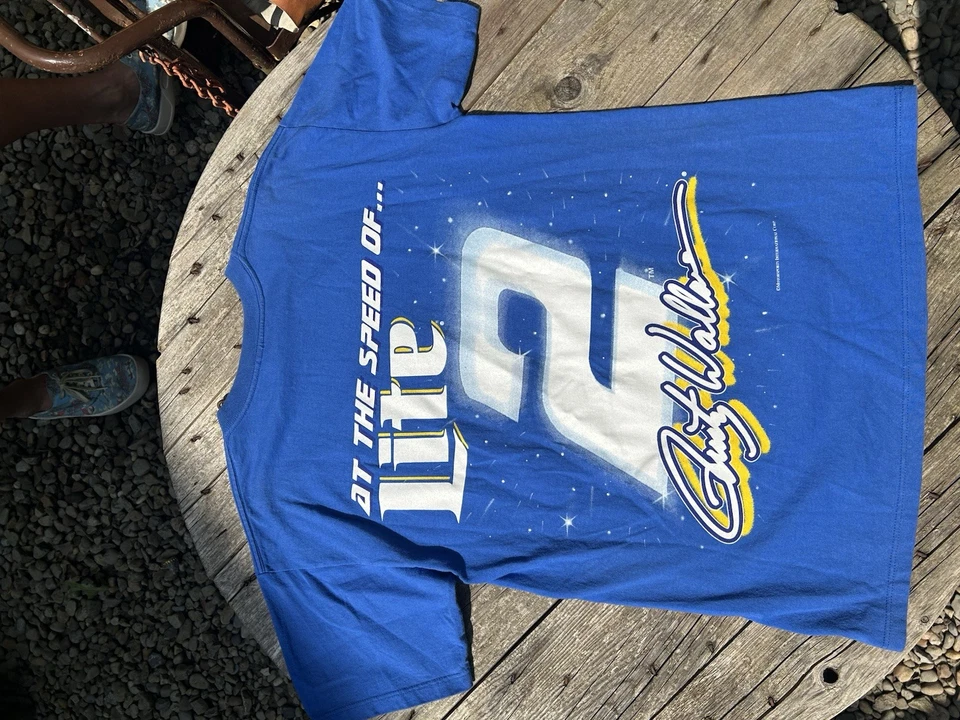 M Heavyweight Guildan Rusty Wallace Front And Back T Shirt With Eagle Graphic - Image 3 of 4