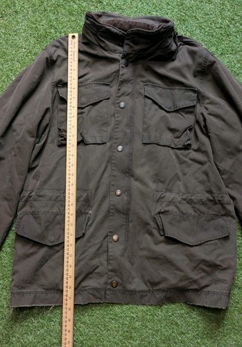 J.Crew British Millerain Army Green Military Waxed Cotton Jacket Men’s Medium - Picture 3 of 20