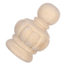 Wooden Baluster Finial: Stair Unpainted Column Topper Rustic Pineapple Shape