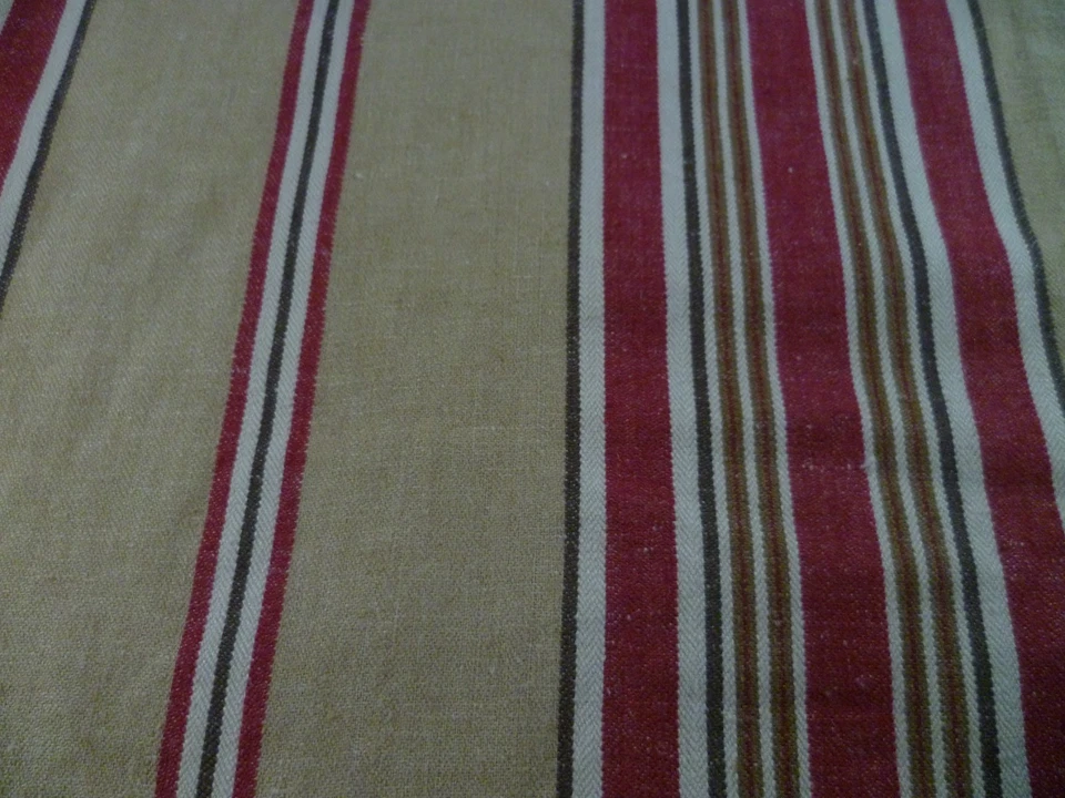 2 PIEZAS ALFARERO GRANERO Celeste Rayas Funda Almohada Decoración Rojo Bronceado 20x20" Mezcla de Lino Foto 2 de 4