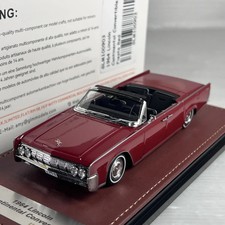 1964 Lincoln Continental Convertible Open Roof Fiesta Red In 143 Scale By Glm