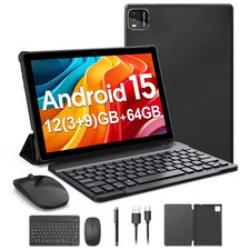 10.1 inch Android Tablet 12  64GB IPS Touch screen Quad-core BTKeybord From US
