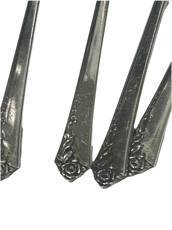 Heirloom Sterling “Damask Rose”spoons – Set of 9 – Solid Sterling Silver - Image 4 of 4