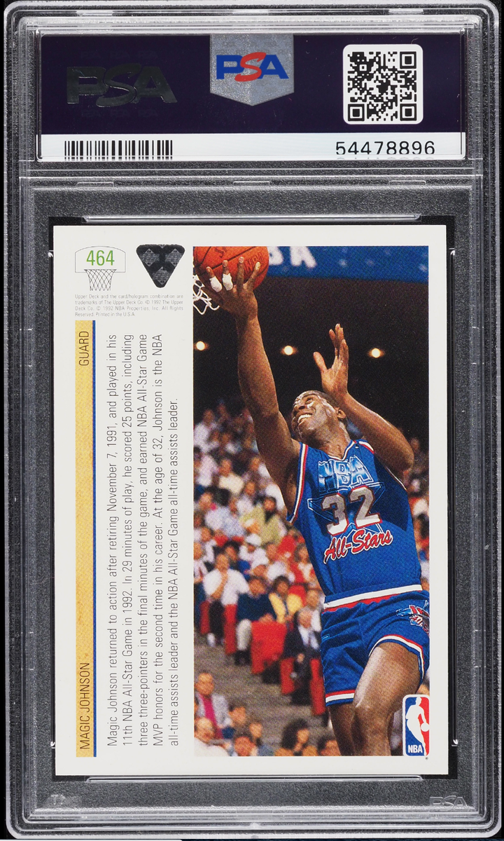 1991-92 Upper Deck Earvin Magic Johnson Card #464 PSA 10 Mint