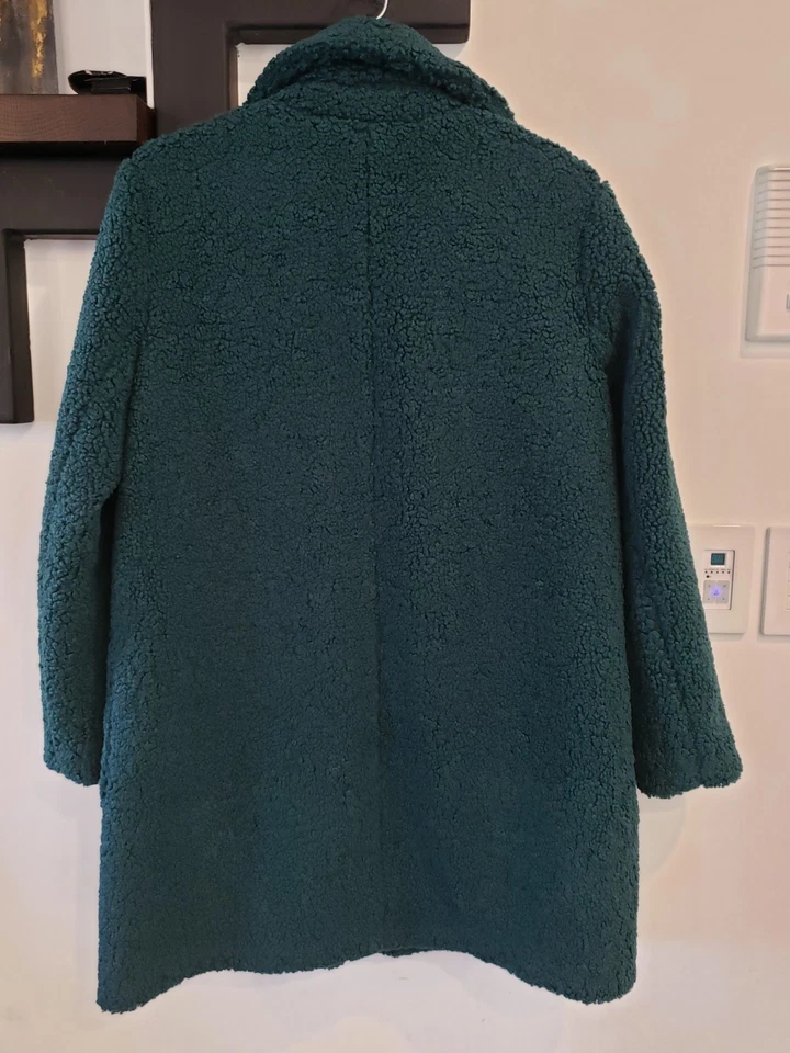 Abrigo de peluche Ann Taylor verde oscuro talla S nuevo sin etiqueta Foto 3 de 4