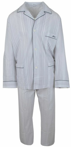 🆕️ $850 BRIONI Gray White STRIPE 100% COTTON 2-PIECE PAJAMA Set XXL/2XL ITALY - Picture 2 of 12