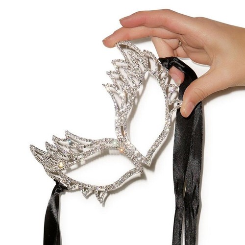 Handmade Rhinestone Mask Crystal Masquerade Jewelry Festival Eye Mask Festival - Picture 4 of 6