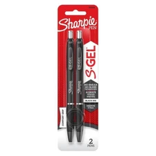 Sharpie S-Gel Pen, Retractable, Medium 0.7mm, Black Ink, 2 Count