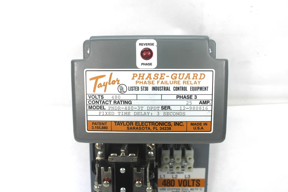 Taylor Phase-Guard PNDR-480-3T DPDT Phase Failure Relay - Image 4 of 4