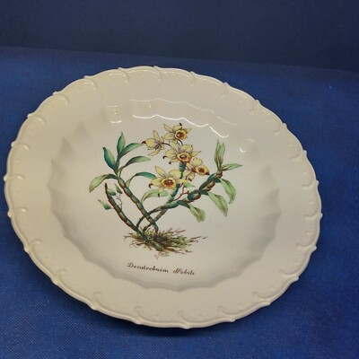 Vintage Copeland Spode English Orchard Plate #6 ''Dendrobium Nobile'' EUC 