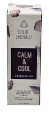 Chloe Emerald Calm & Cool Essential Oil, w/Amethyst Healing Stones. NIB