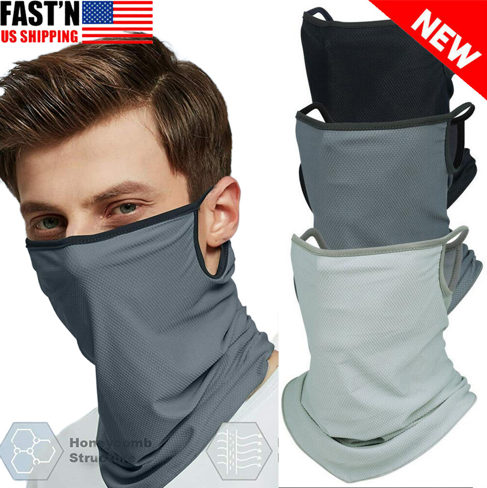 Face Mask Neck Gaiter Bandana Cover Snood Reusable Washable Scarf with Loops Ear